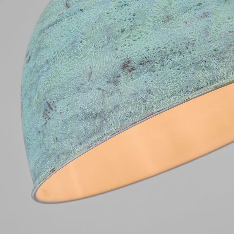 Lampada a sospensione 'Vintage L' rustica verde/metallo - adatta per LED / interna