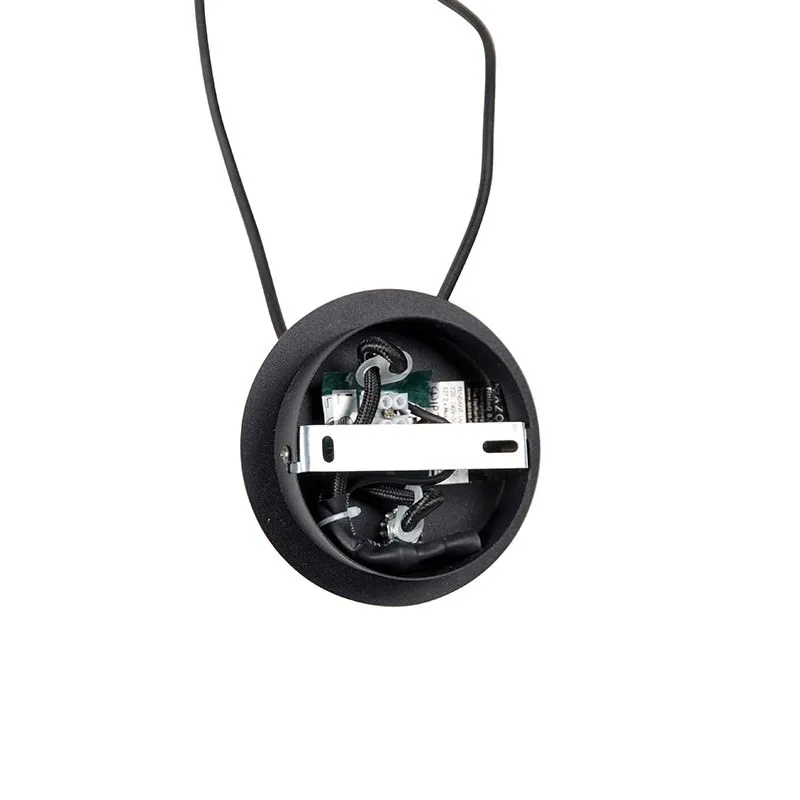 Lampada a sospensione di design nera con vetro oro 2 luci - Bliss