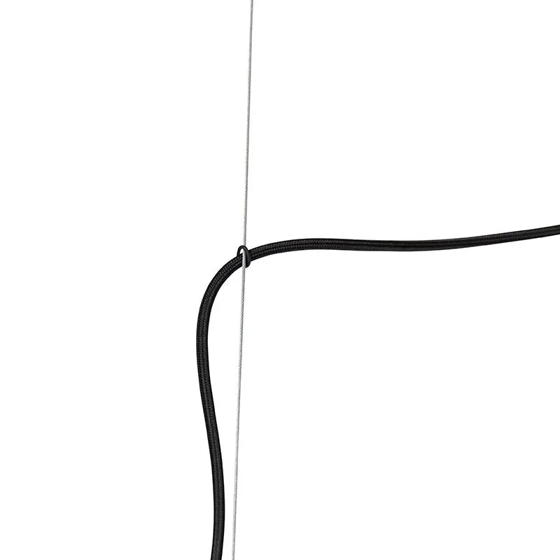 Lampada a sospensione di design nera con vetro oro 2 luci - Bliss