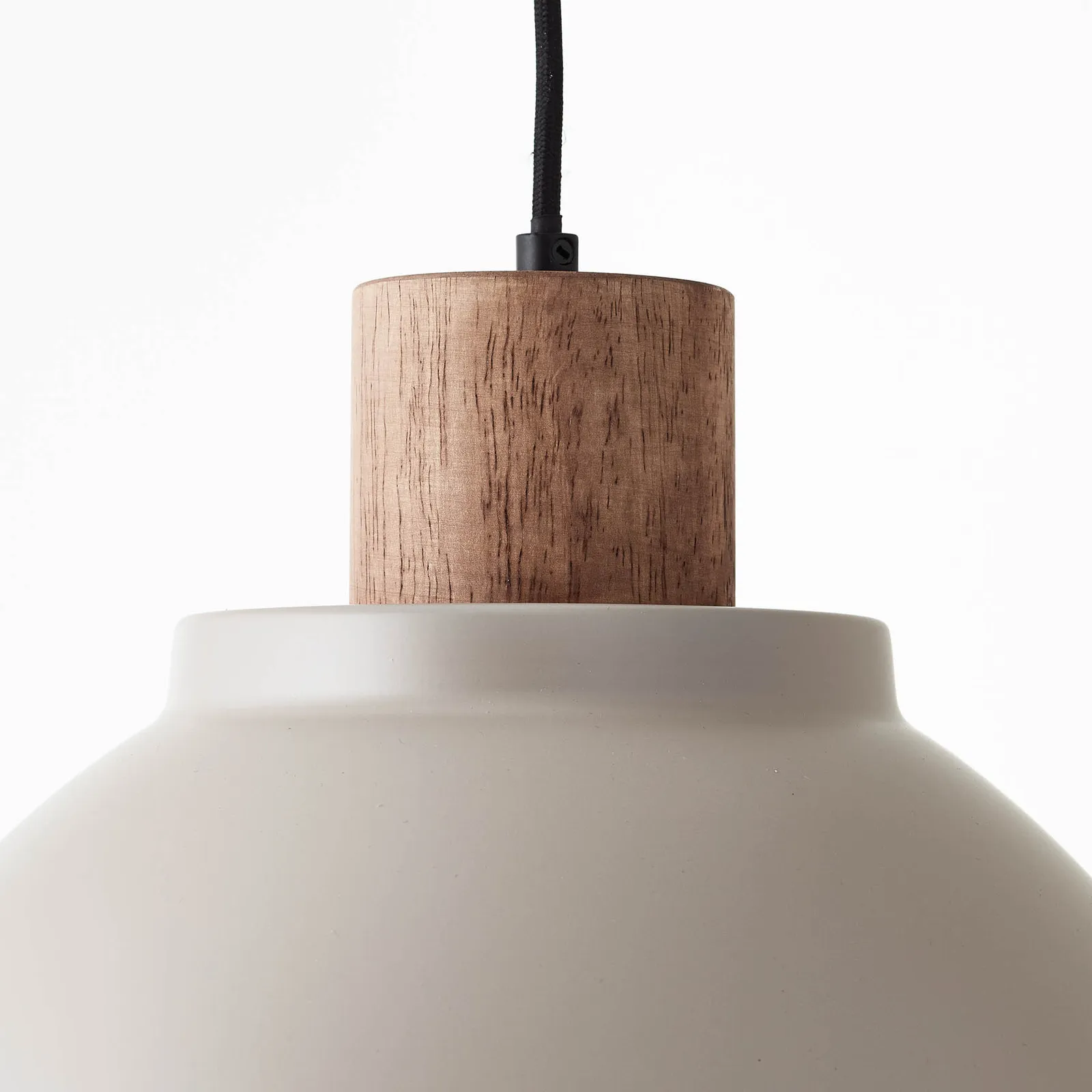 Lampada a sospensione Erena con legno, talpa