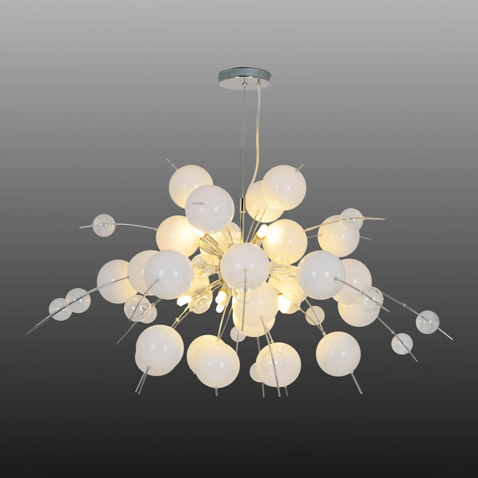 Lampada a sospensione Explosion bianco/cromo 98cm