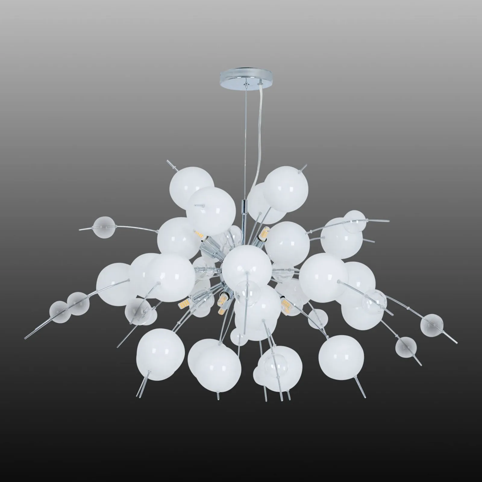 Lampada a sospensione Explosion bianco/cromo 98cm