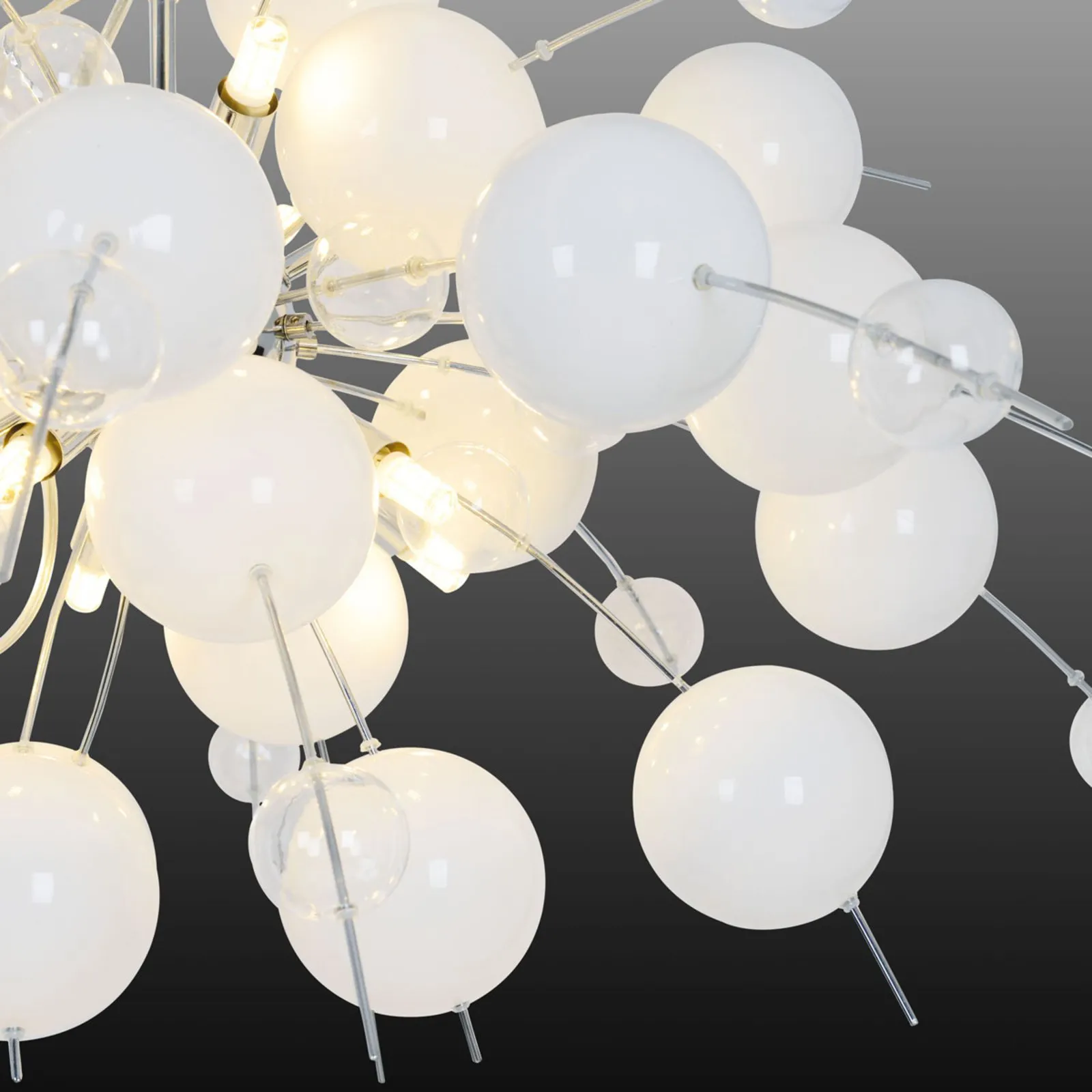 Lampada a sospensione Explosion bianco/cromo 98cm