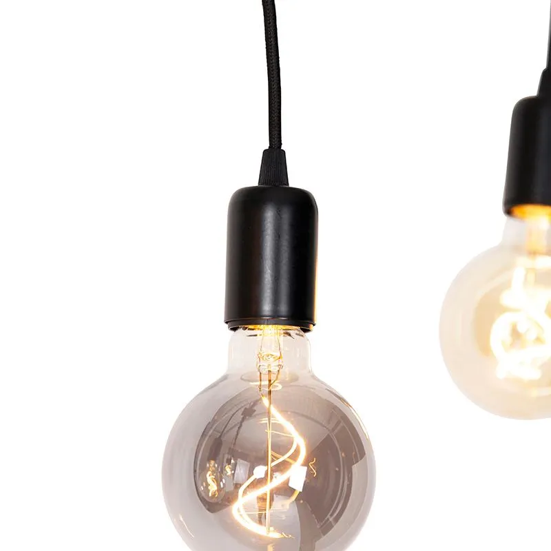 Lampada a sospensione moderna nera cavi intrecciati a 6 luci - Facil