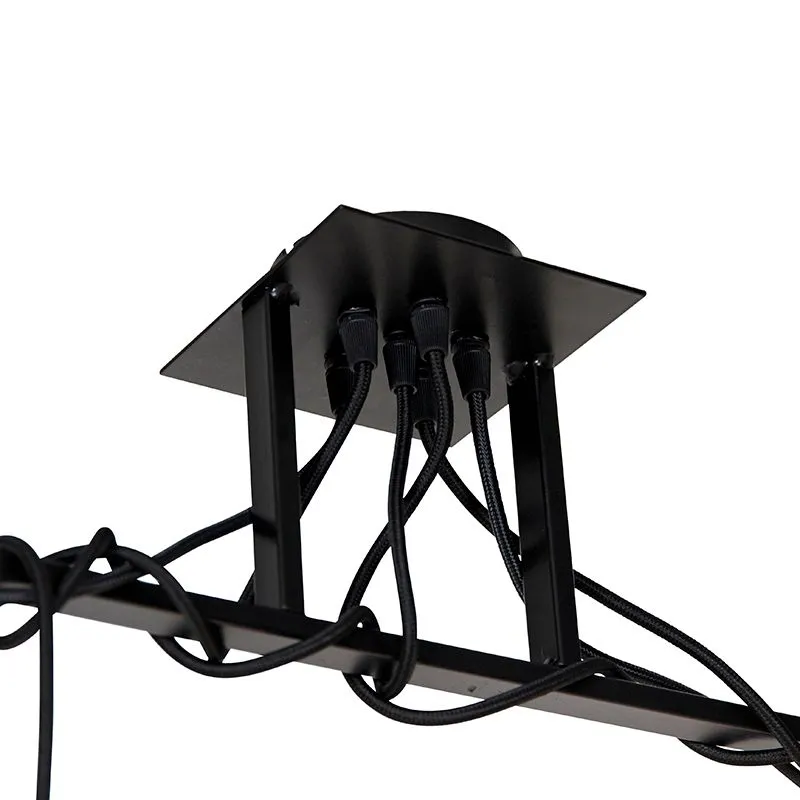 Lampada a sospensione moderna nera cavi intrecciati a 6 luci - Facil