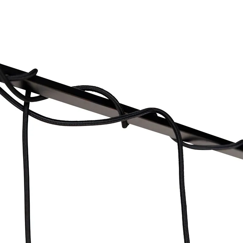 Lampada a sospensione moderna nera cavi intrecciati a 6 luci - Facil