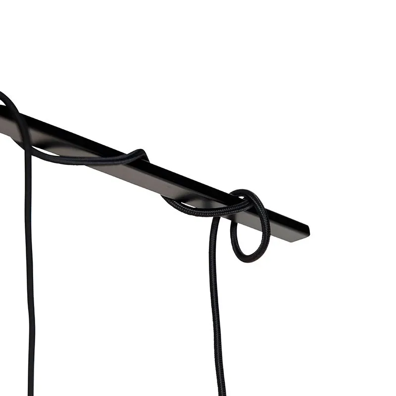 Lampada a sospensione moderna nera cavi intrecciati a 6 luci - Facil