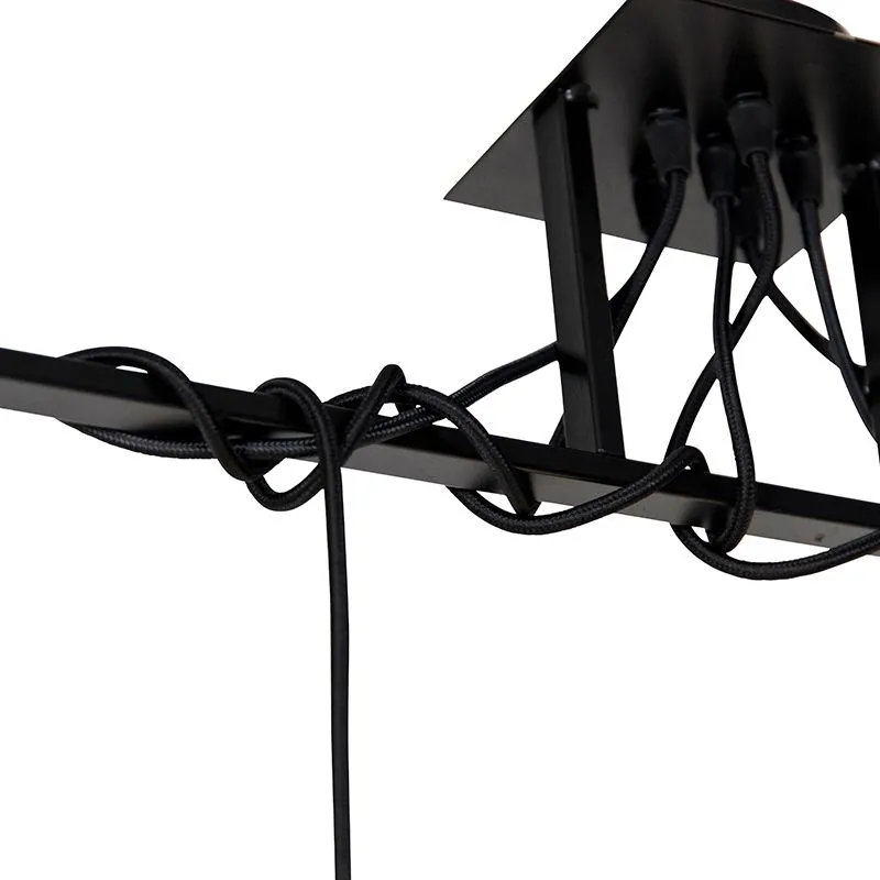 Lampada a sospensione moderna nera cavi intrecciati a 6 luci - Facil
