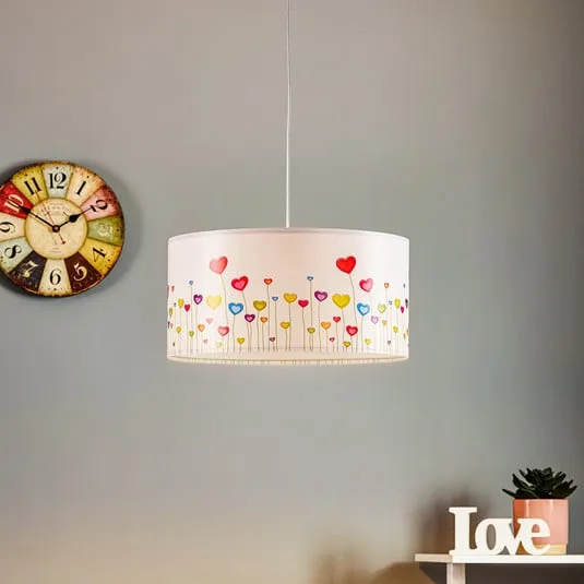 Lampada a sospensione per camera dei bambini Cuori