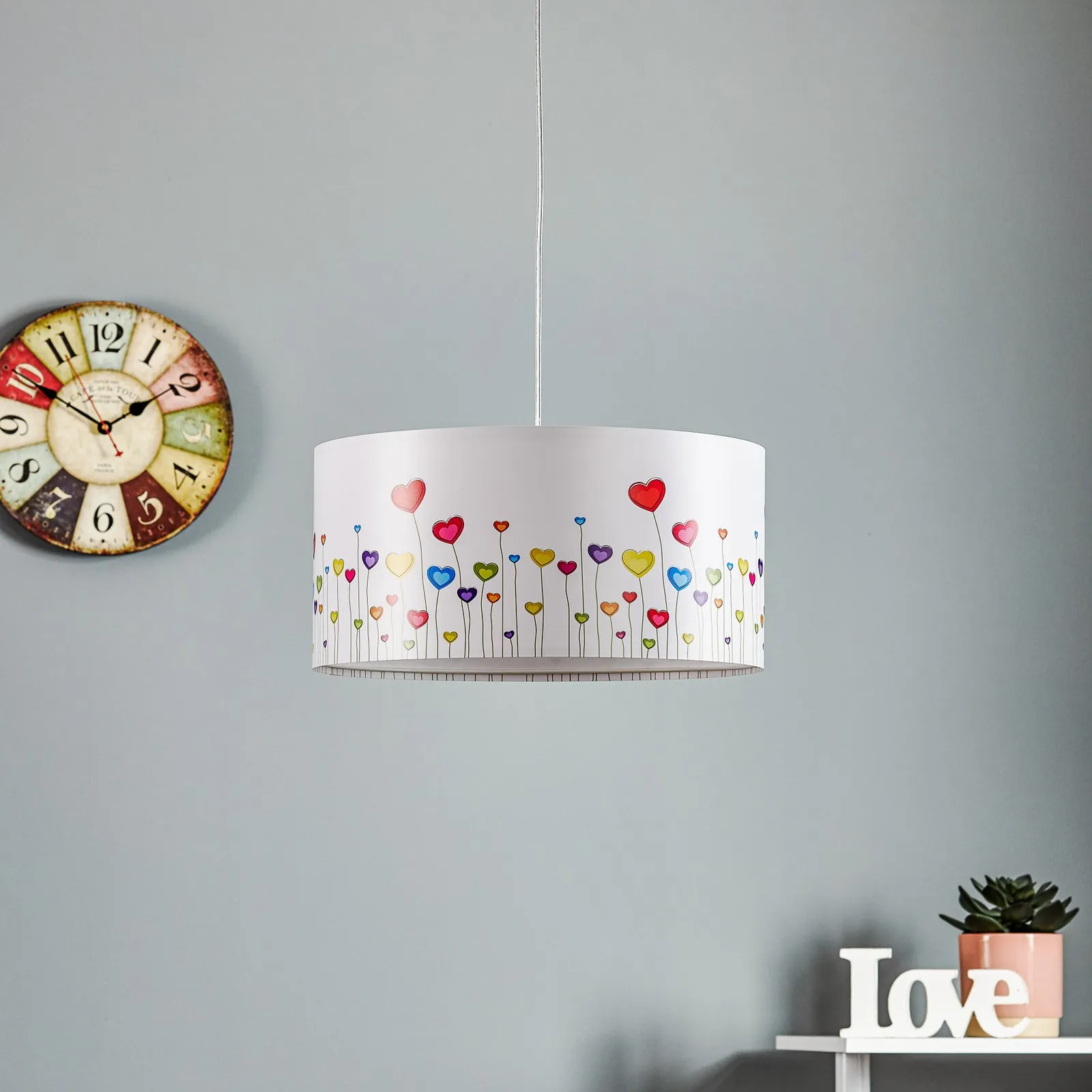 Lampada a sospensione per camera dei bambini Cuori