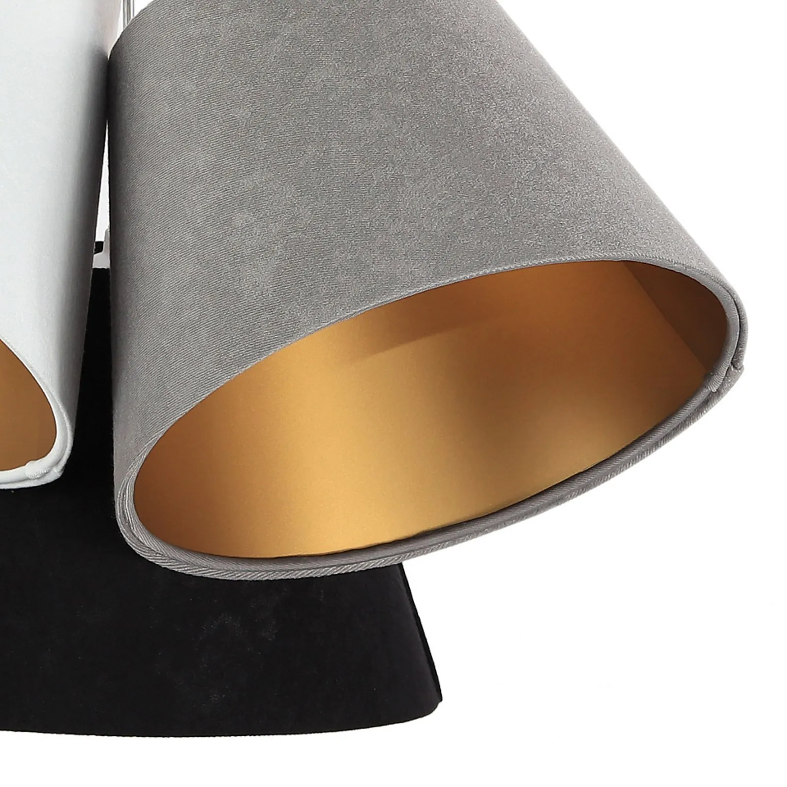 Lampada a sospensione Zsofia a 3 luci bianco/grigio/nero/oro