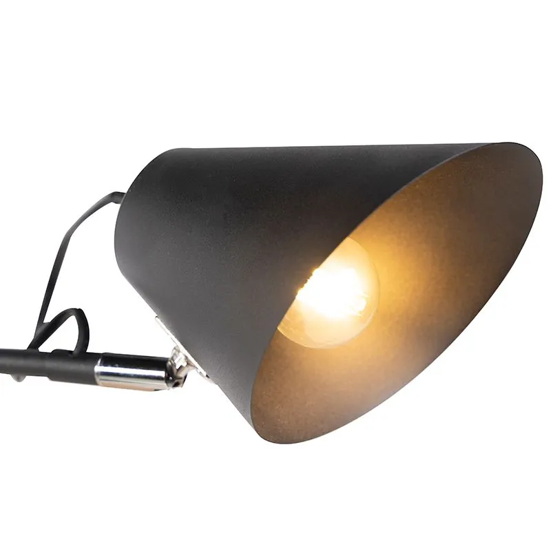Lampada da parete design nera a 2 luci regolabile - Lune
