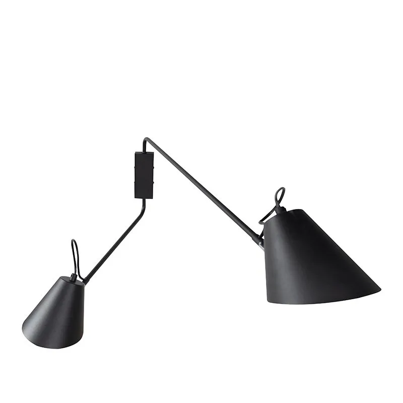 Lampada da parete design nera a 2 luci regolabile - Lune