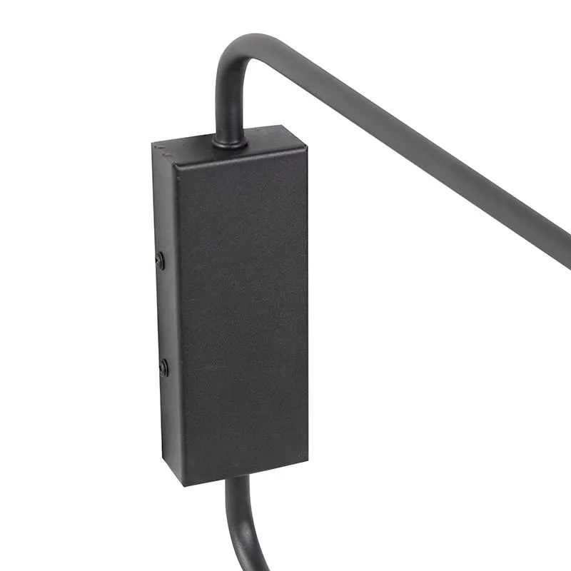 Lampada da parete design nera a 2 luci regolabile - Lune