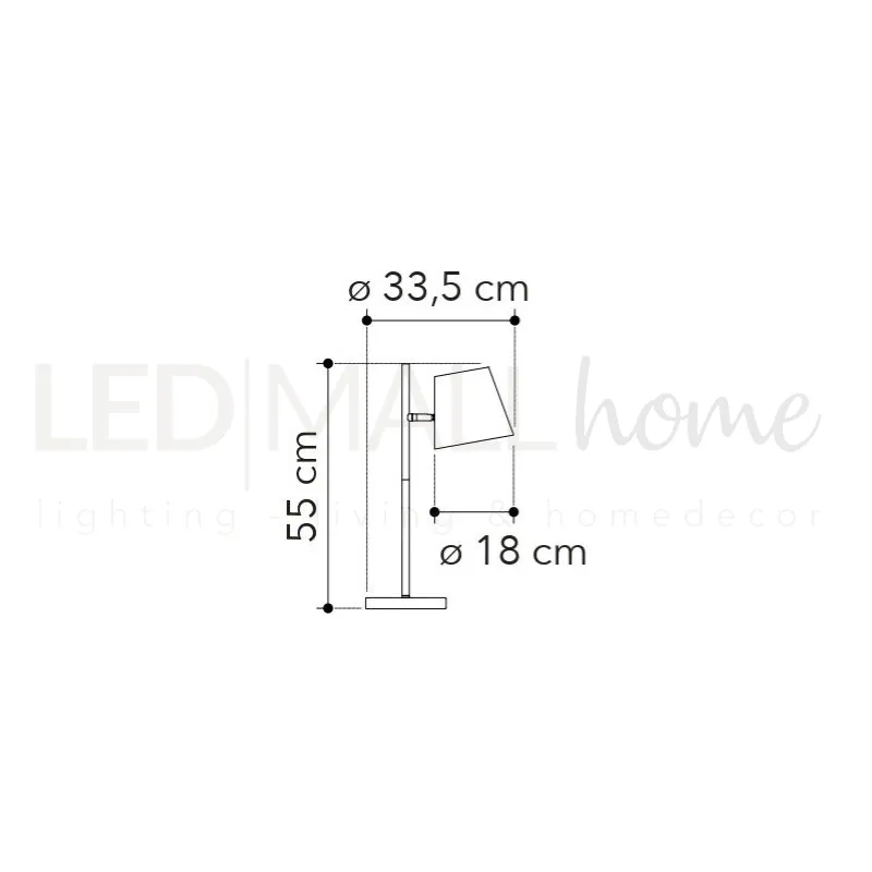 Lampada da tavolo in metallo grezzo ruggine Ruggine 1Xe27 33,5X55Cm