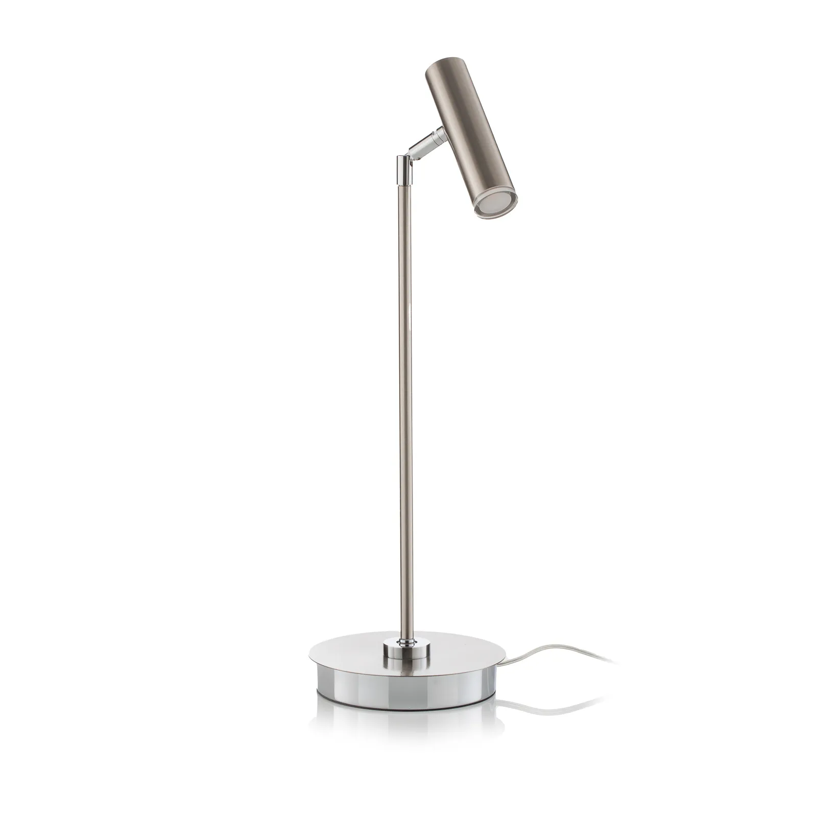 Lampada LED da tavolo Tom, nichel satinato