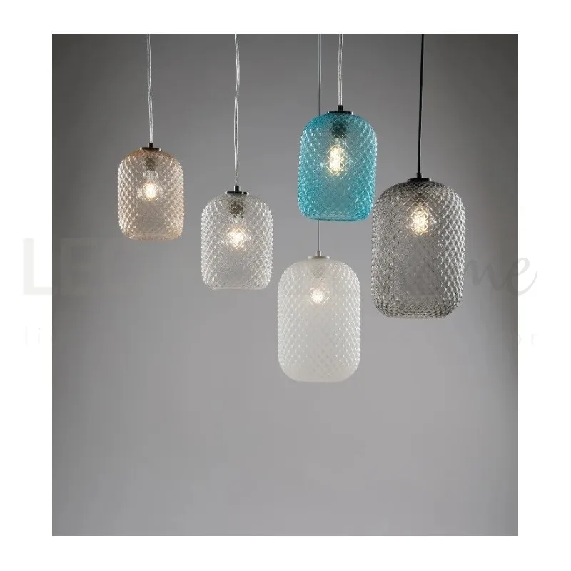 Lampadario a sospensione Sferica Grigio fume 1Xe27 40X150X10Cm