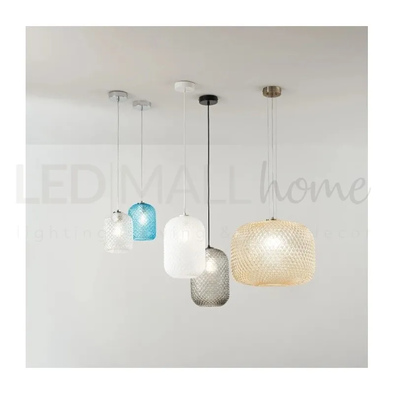 Lampadario a sospensione Sferica Grigio fume 1Xe27 40X150X10Cm
