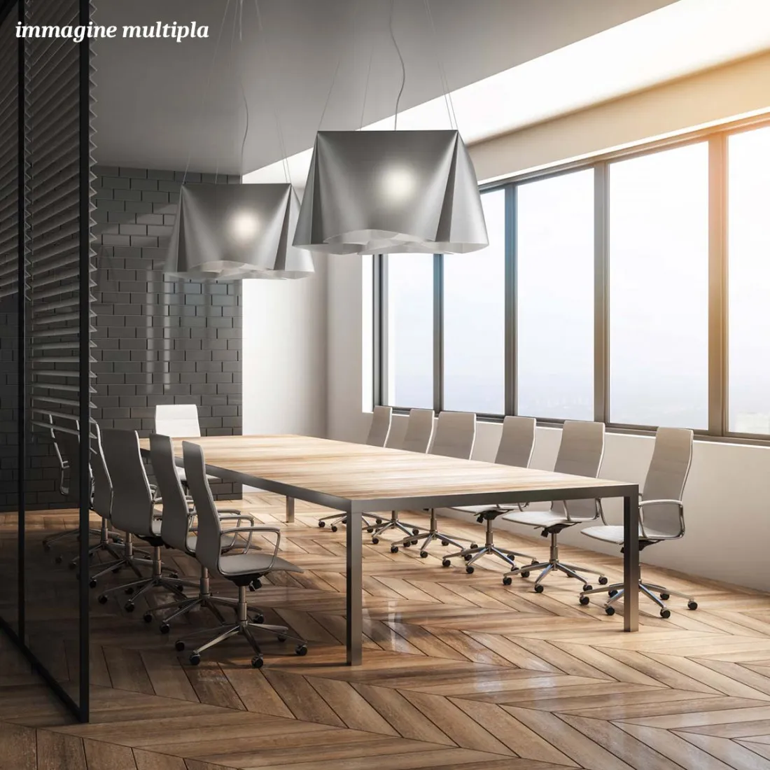 Lampadario Linea Zero WANDA S3 60 E27 LED polilux lampada soffitto moderno