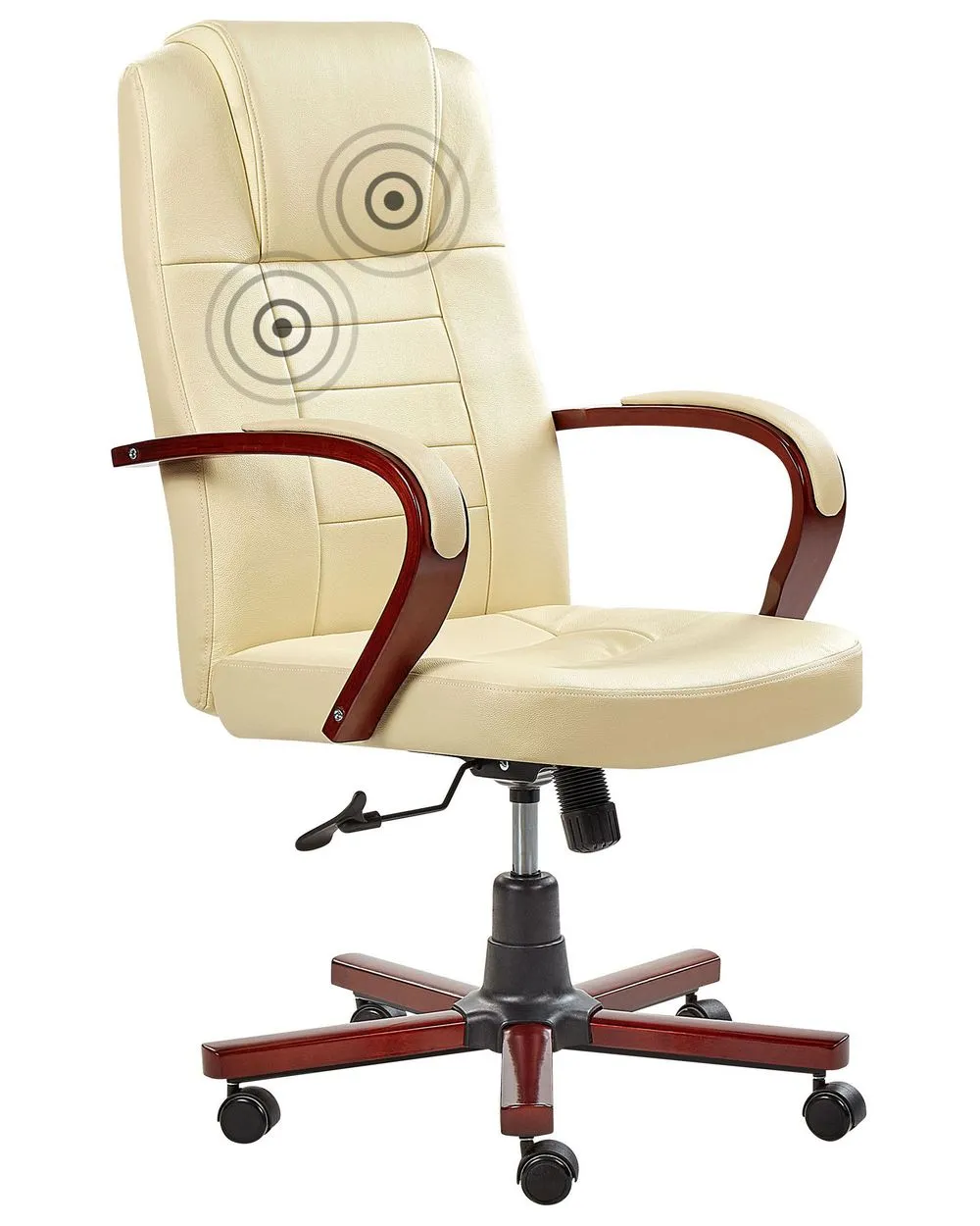Leather Heated Massage Chair Beige DIAMOND
