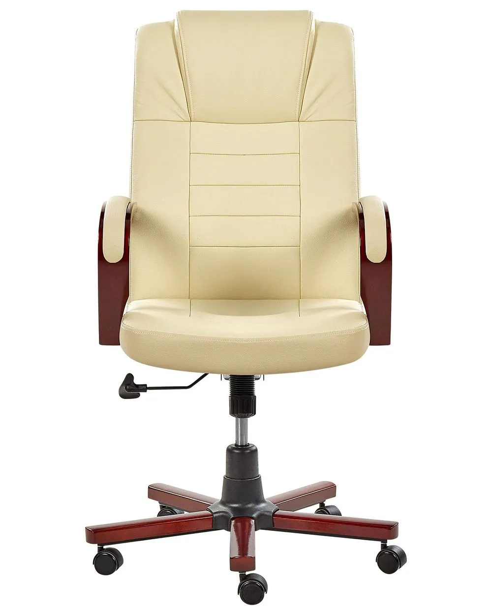 Leather Heated Massage Chair Beige DIAMOND
