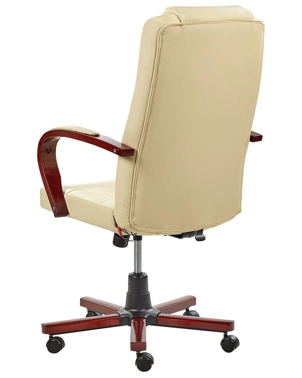 Leather Heated Massage Chair Beige DIAMOND