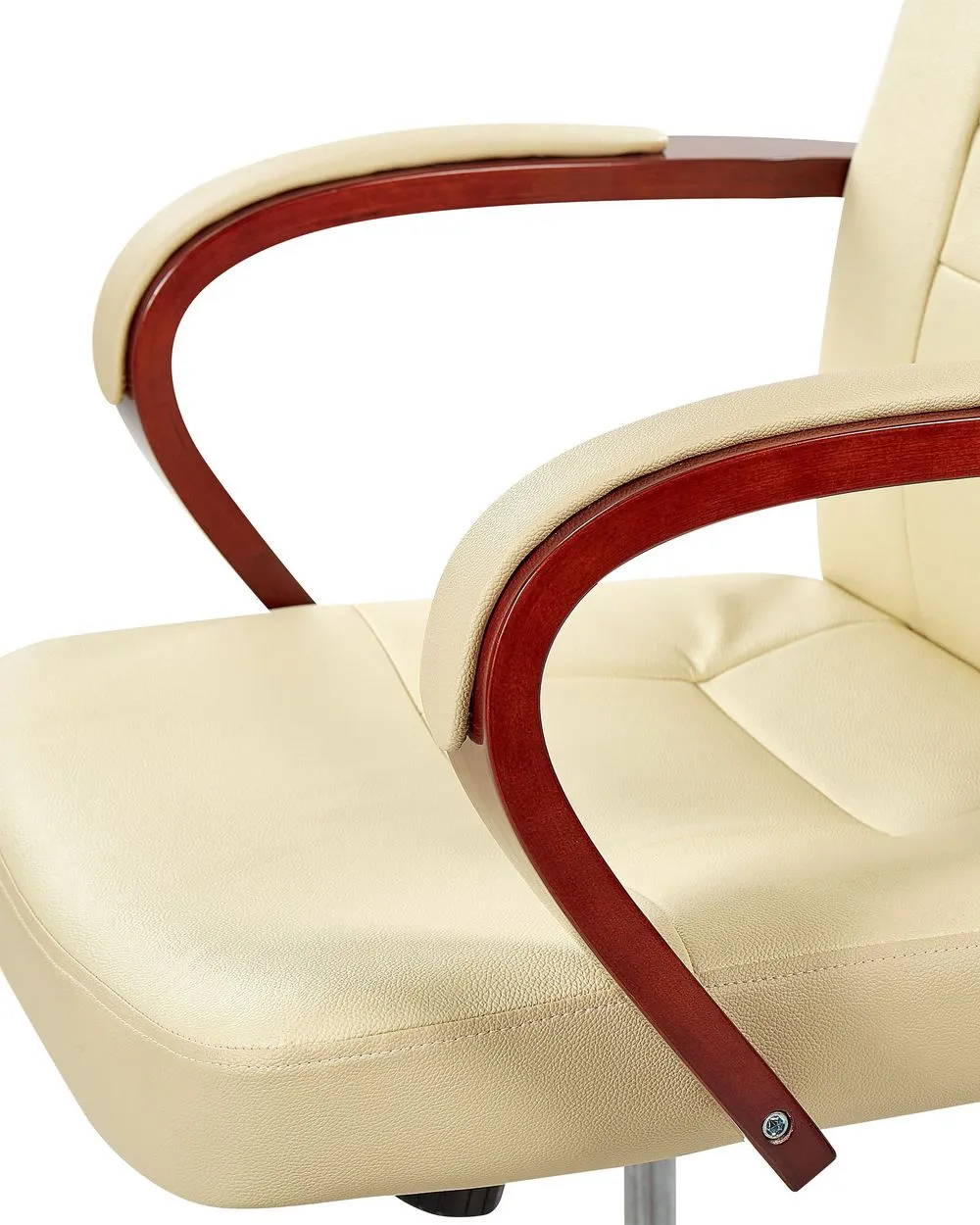 Leather Heated Massage Chair Beige DIAMOND