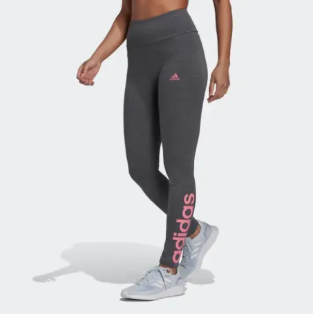 Leggings Adidas Donna Loungewear Essentials High Waisted Logo H07783 Grigio