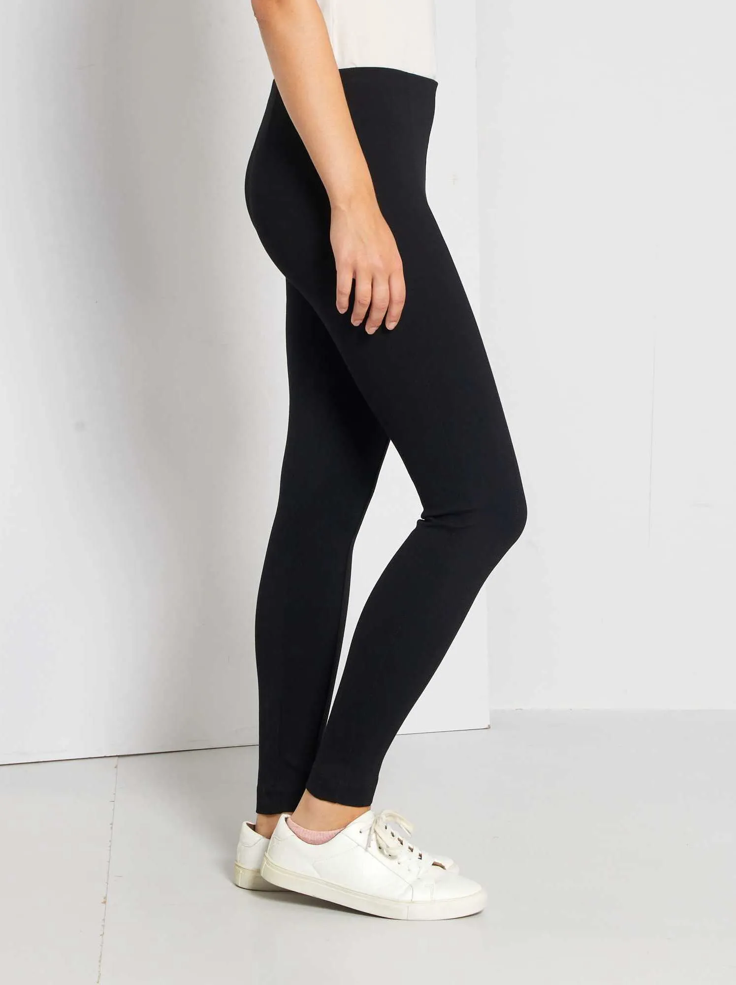 Leggings lunghi tinta unita - Nero