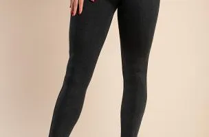 Leggings moda con cintura ampia, colore grigio