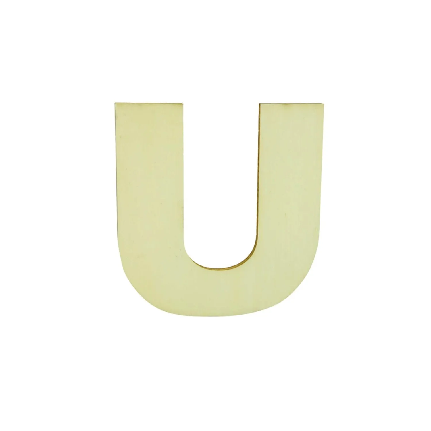 Lettera U decorativa in legno 12 cm