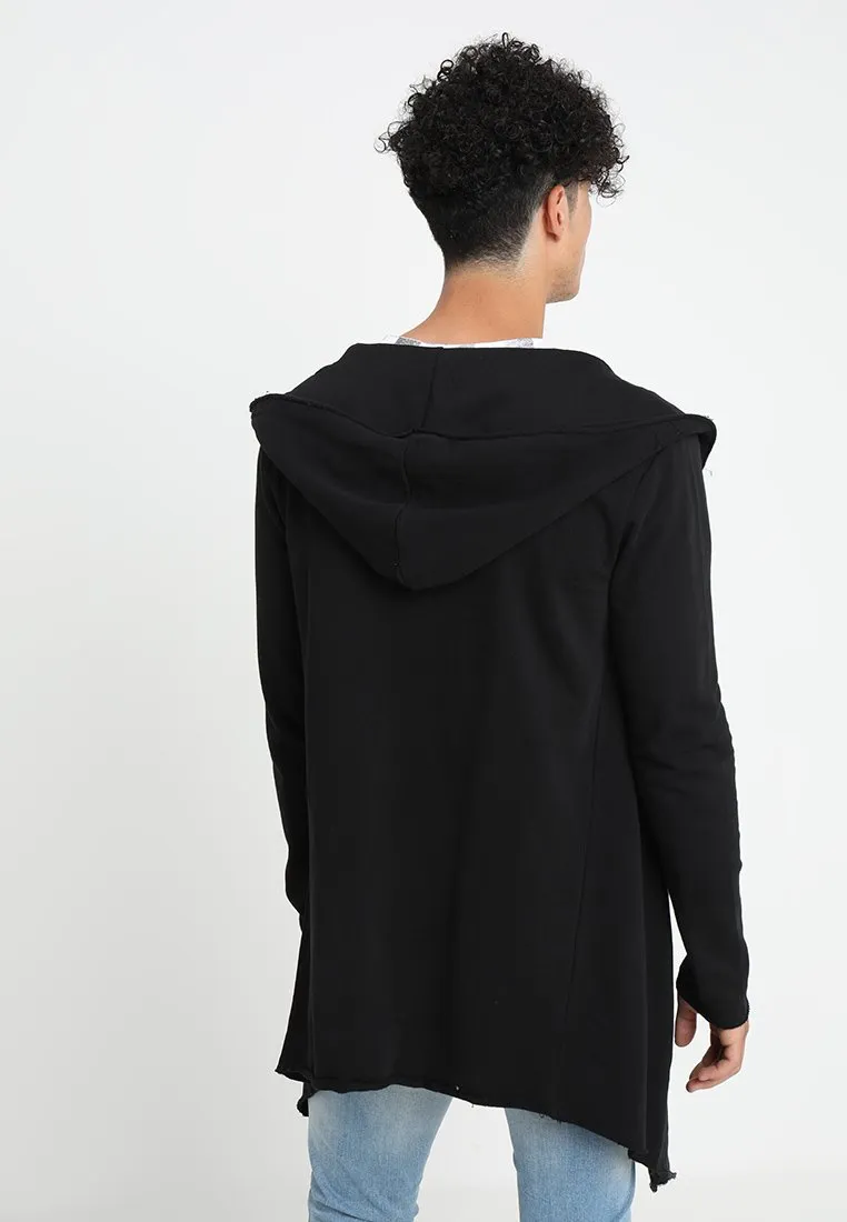 LONG HOODED OPEN EDGE CARDIGAN - Felpa con zip
