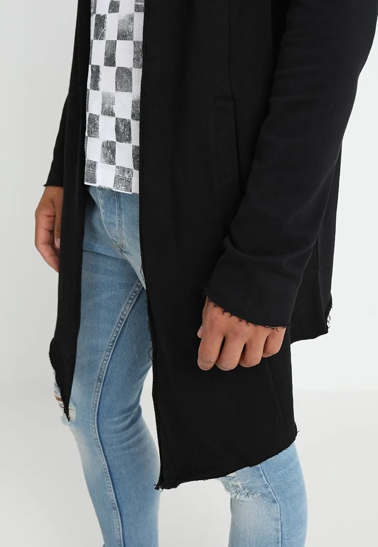 LONG HOODED OPEN EDGE CARDIGAN - Felpa con zip