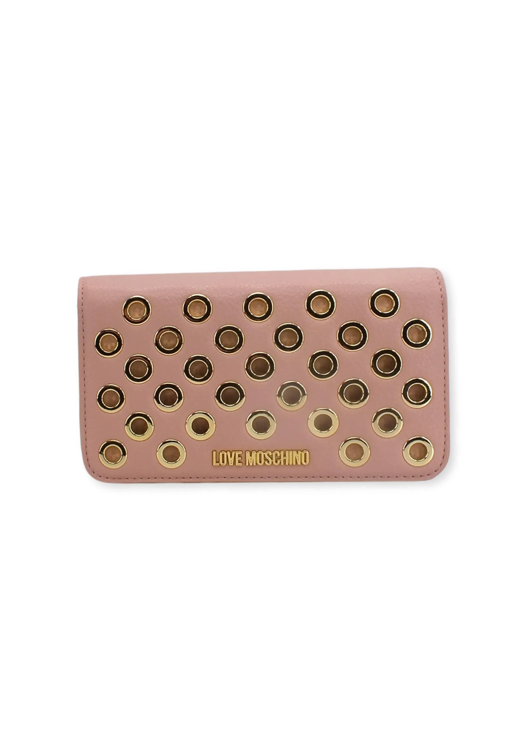 LOVE MOSCHINO Pochette Eyelets Gold Rosa Cipria JC5722PP0FKD0601