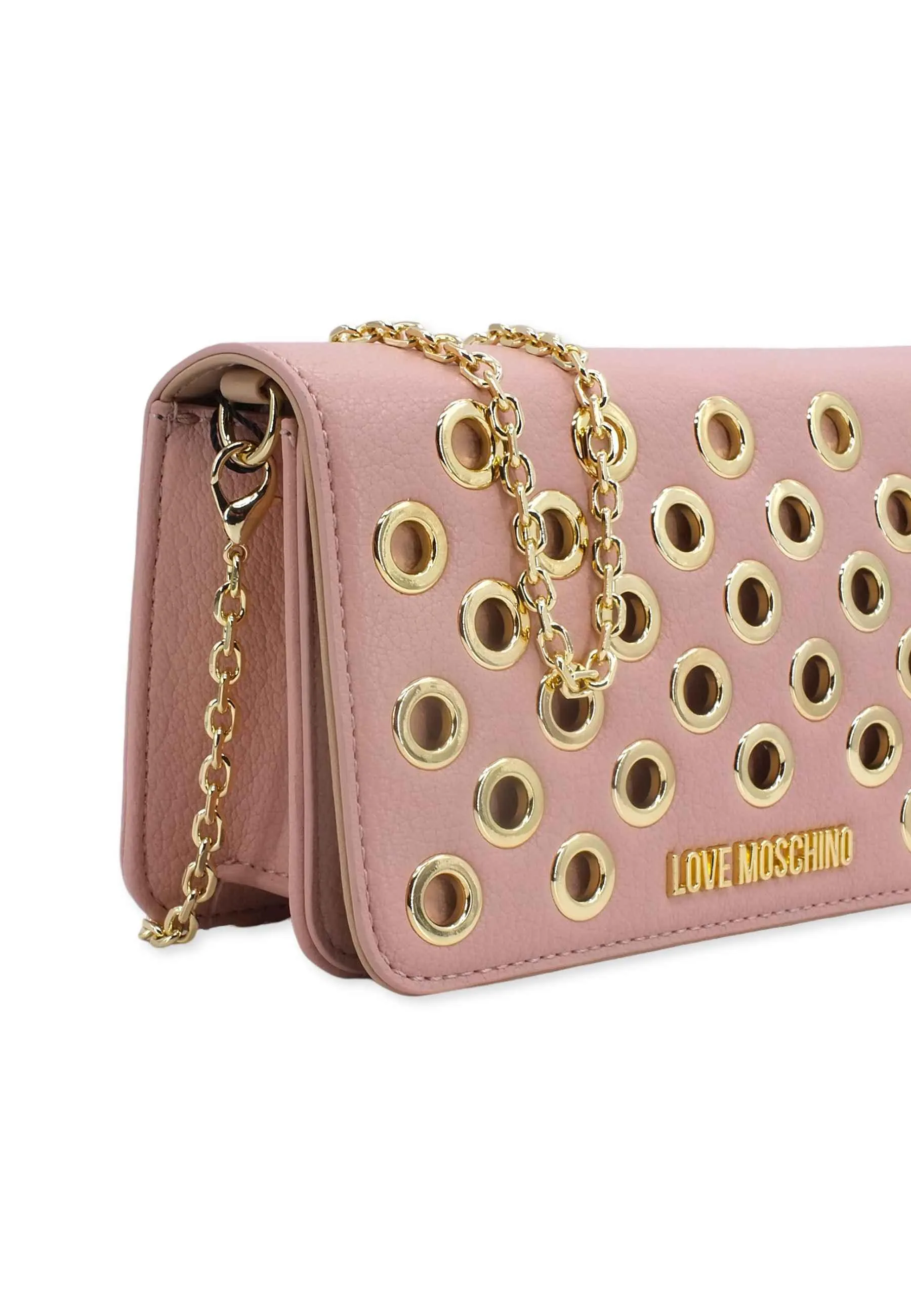 LOVE MOSCHINO Pochette Eyelets Gold Rosa Cipria JC5722PP0FKD0601