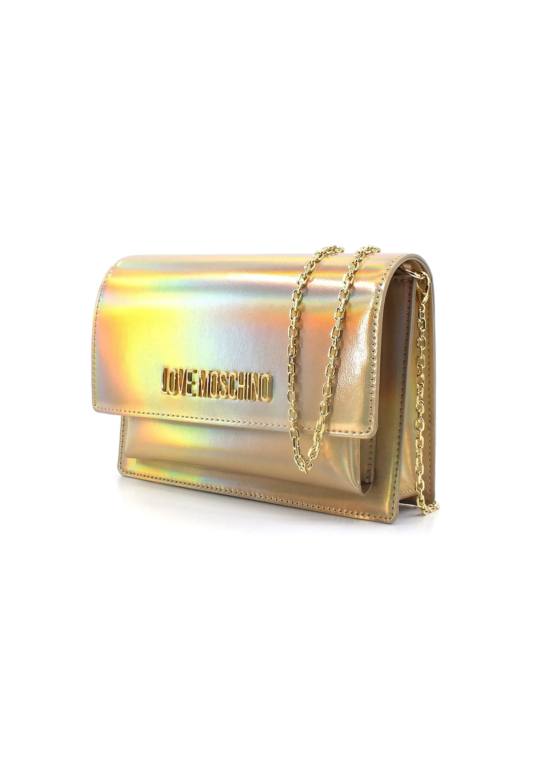LOVE MOSCHINO Pochette Platino Oro Lamè JC4095PP1HLS0900
