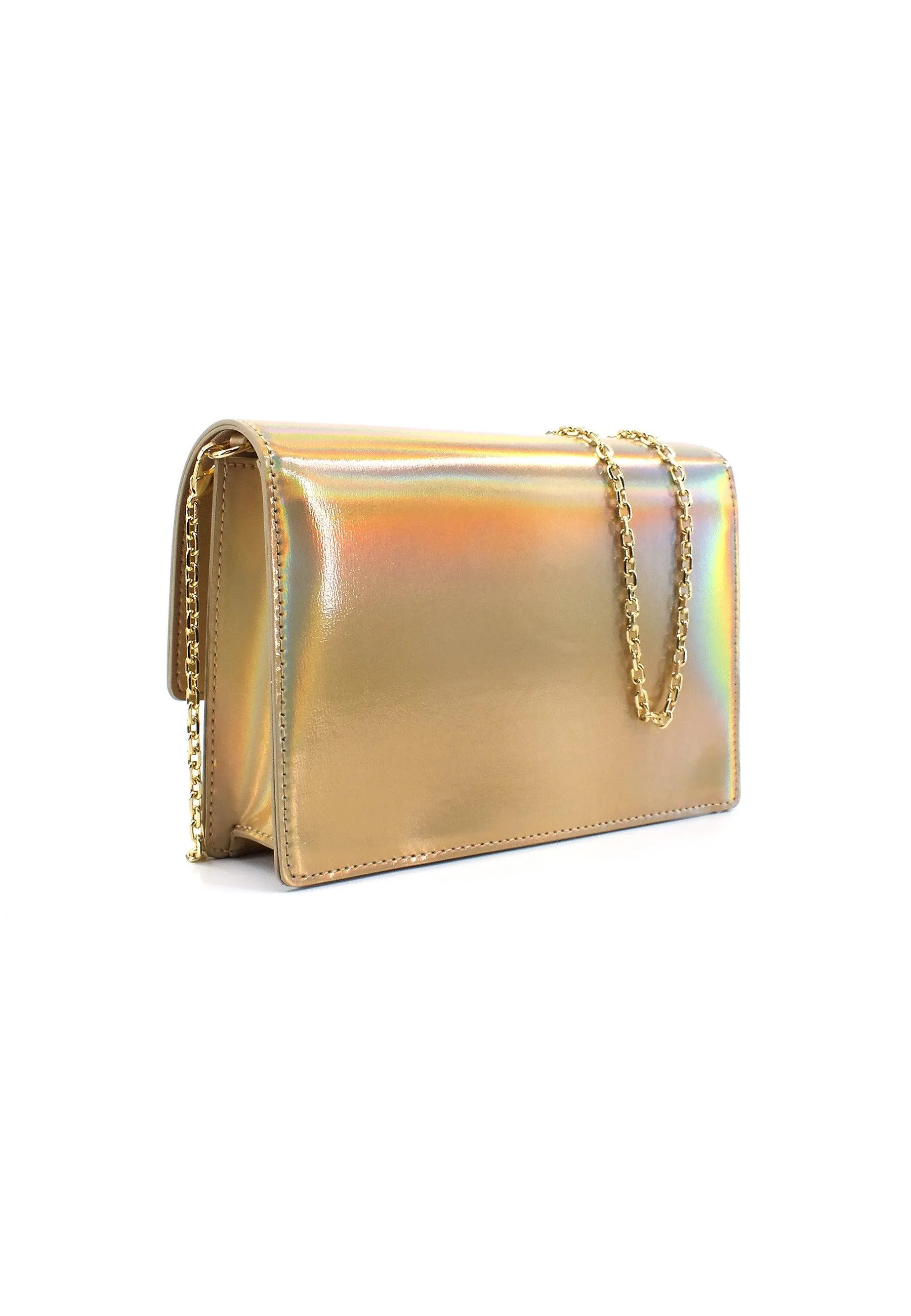 LOVE MOSCHINO Pochette Platino Oro Lamè JC4095PP1HLS0900
