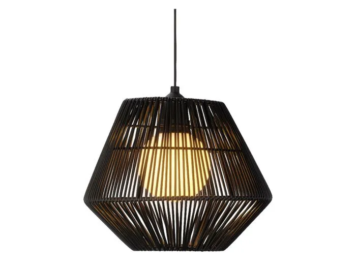 Lumineo Black lampada solare a sospensione in vimini