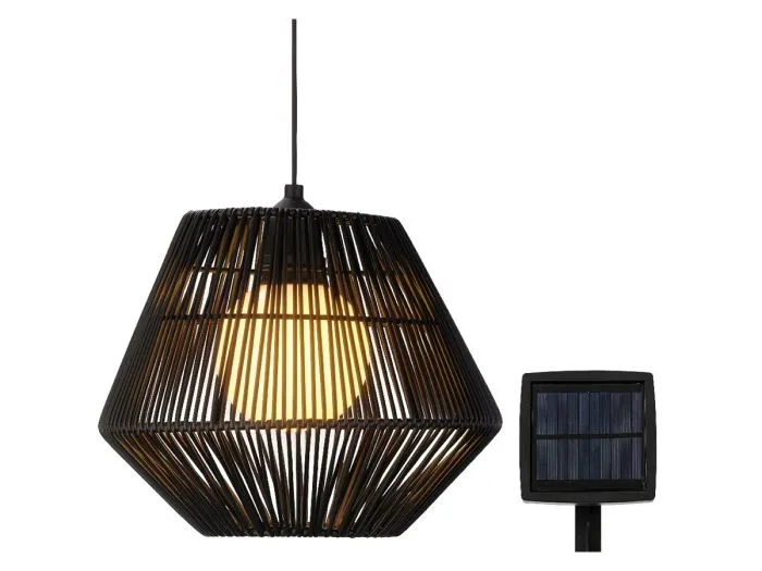 Lumineo Black lampada solare a sospensione in vimini