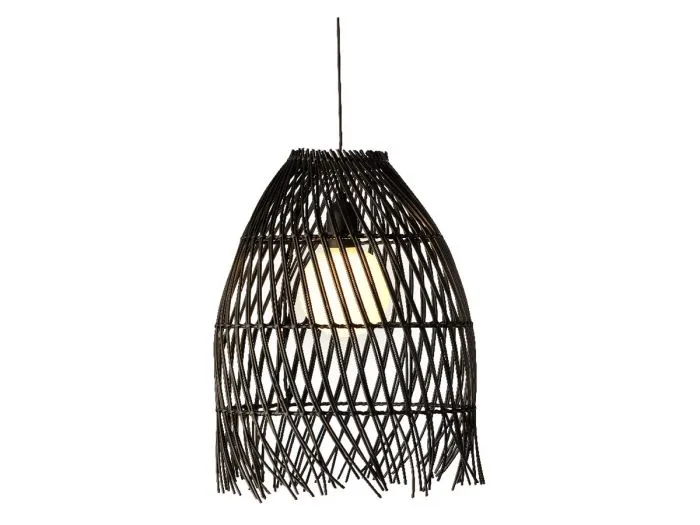 Lumineo Black Steady lampada solare a sospensione in vimini