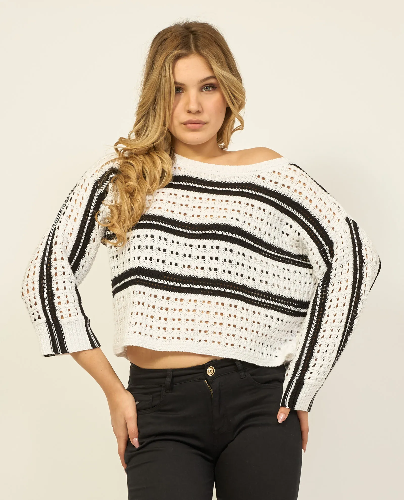 Maglia ampia Fracomina corta in cotone