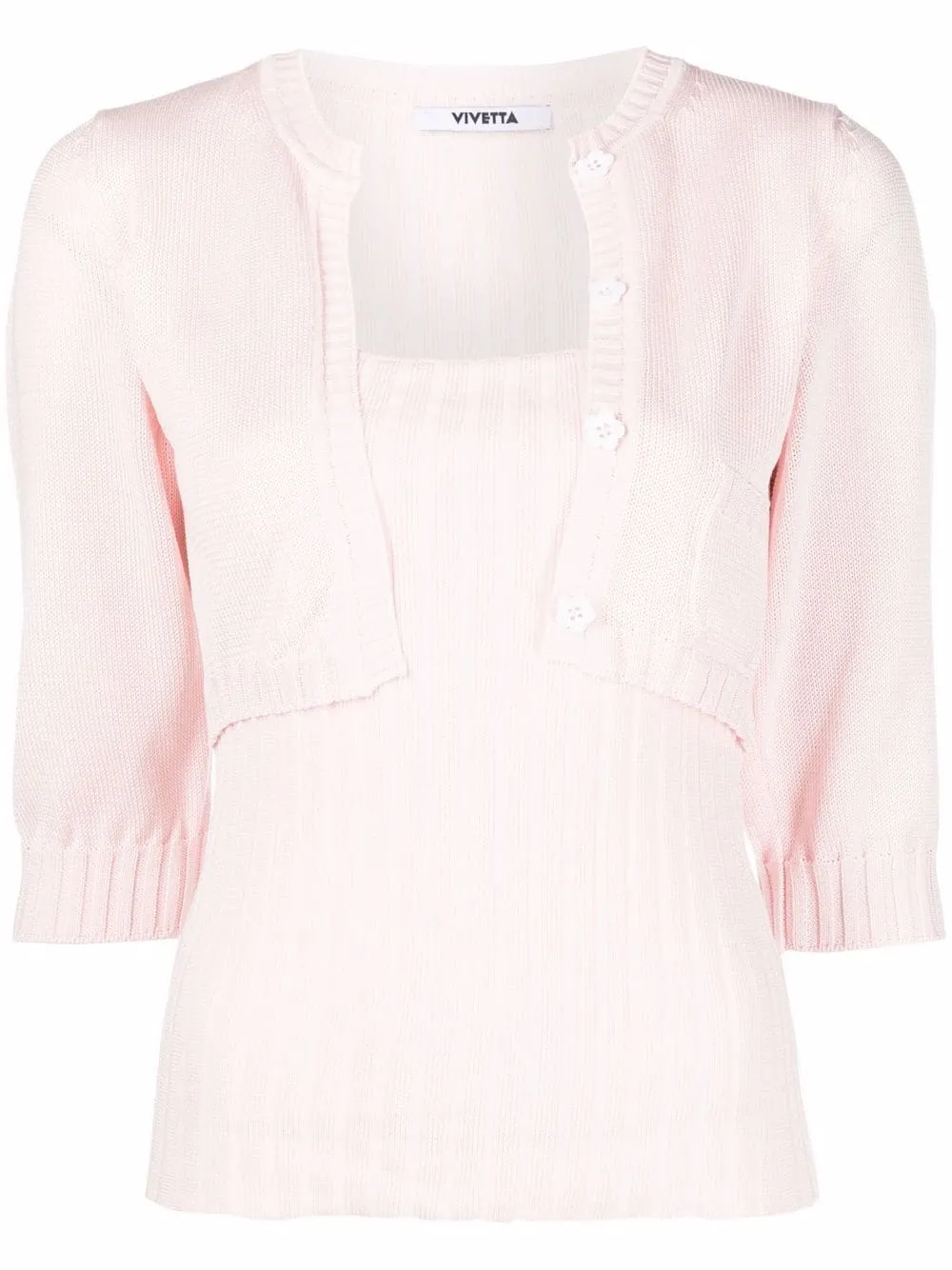maglia con effetto twin-set