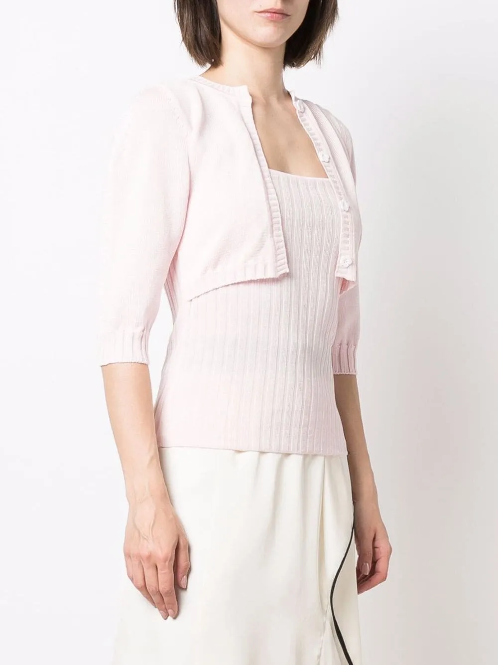 maglia con effetto twin-set