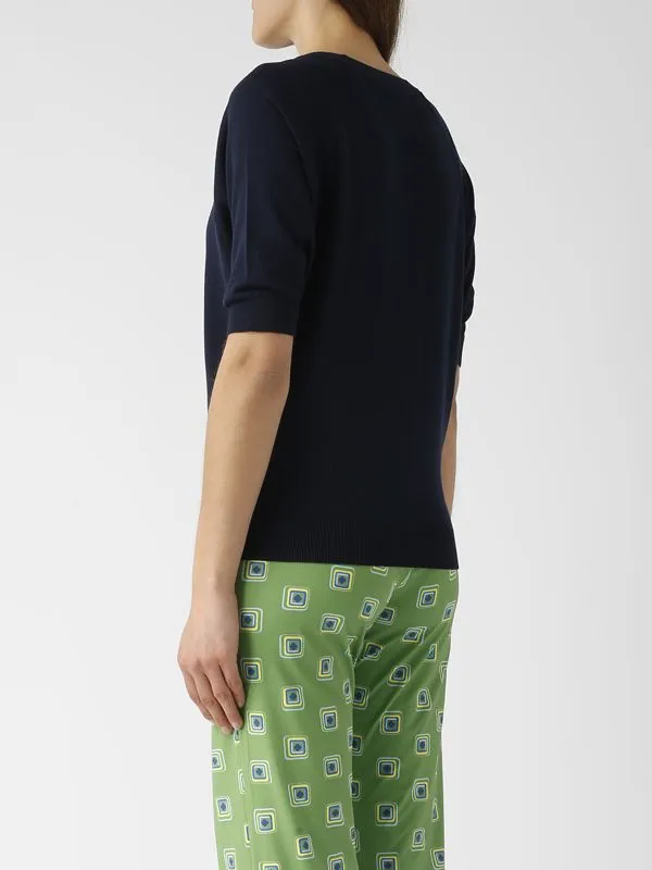 Maglia donna Maliparmi in seta e cotone Blu Notte
