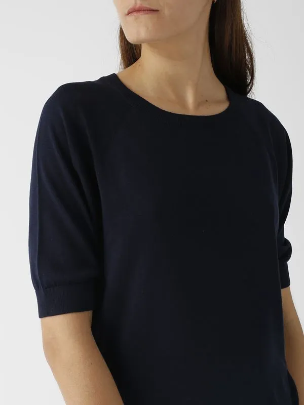 Maglia donna Maliparmi in seta e cotone Blu Notte