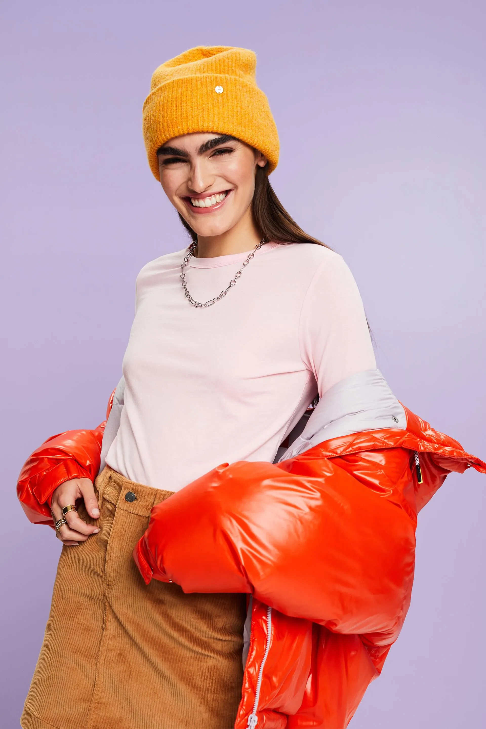 Maglia girocollo a maniche lunghe slim