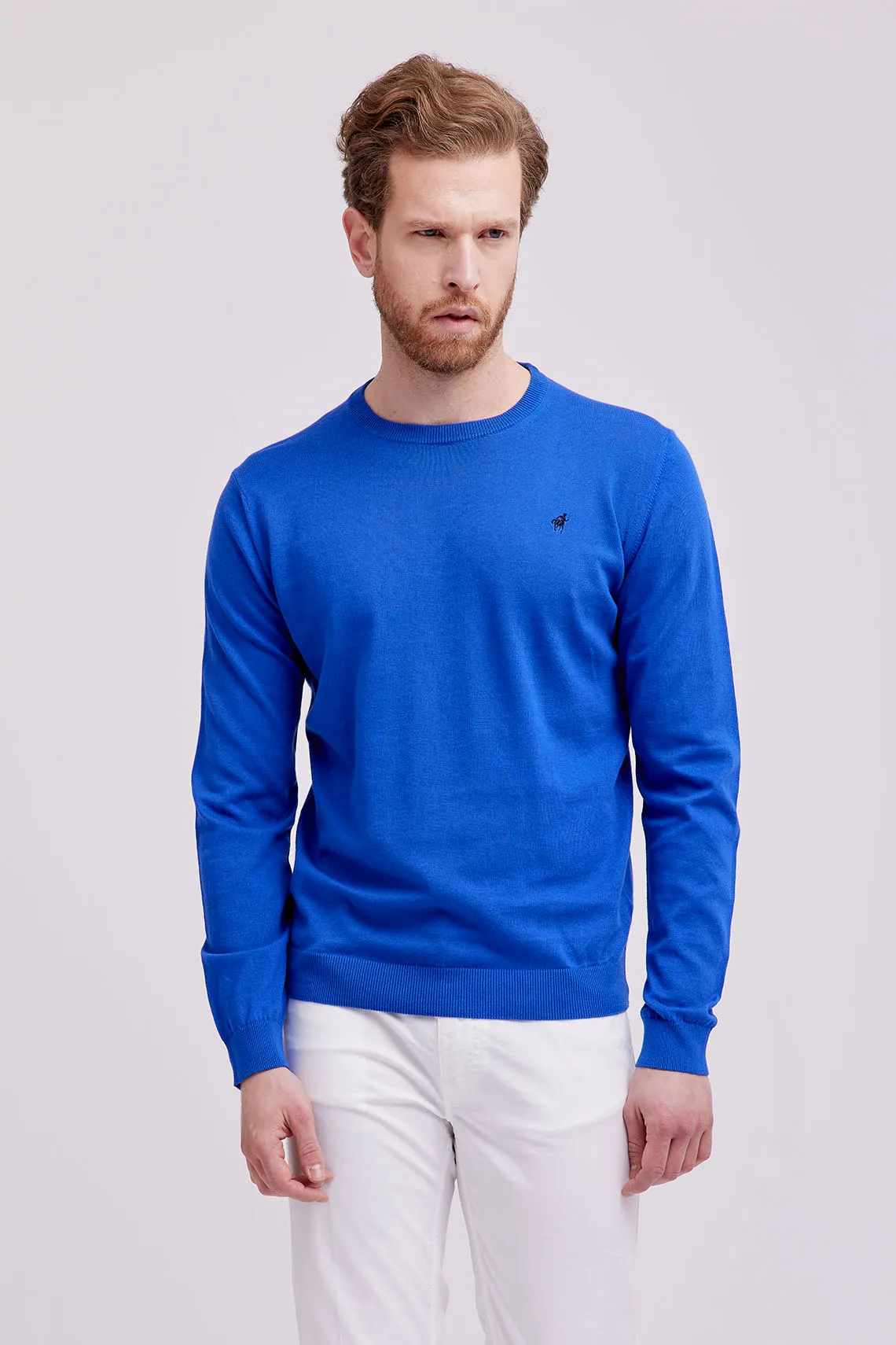 MAGLIA GIROCOLLO COTONE BLUETTE