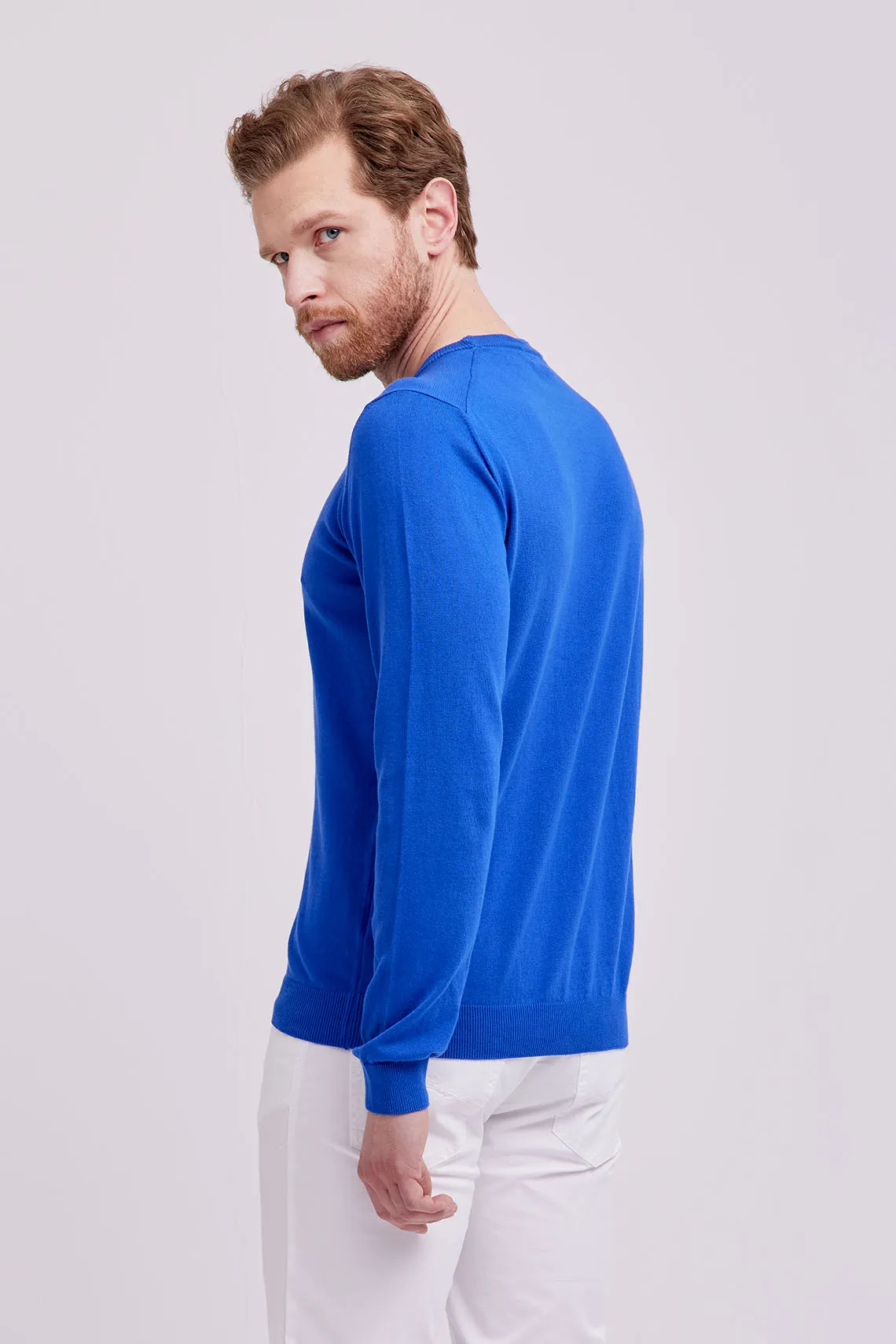 MAGLIA GIROCOLLO COTONE BLUETTE