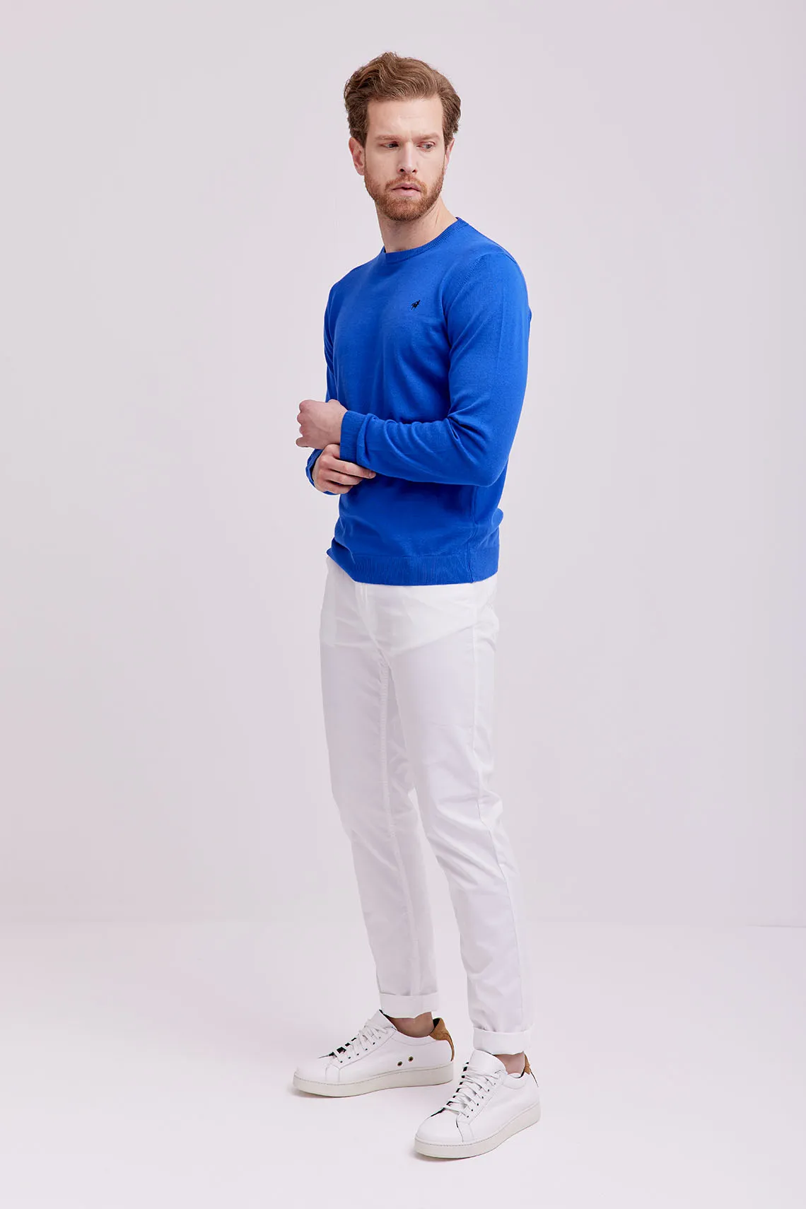 MAGLIA GIROCOLLO COTONE BLUETTE