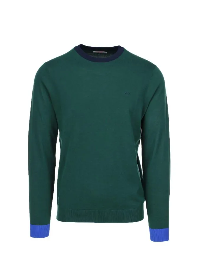 Maglia girocollo in cotone con toppe